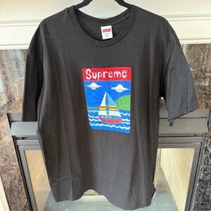 Supreme SS20 Sailboat Tee Black UFO T-shirt Alien